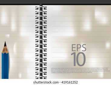 pencil with paper note for write idea and message