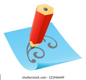 pencil with paper page