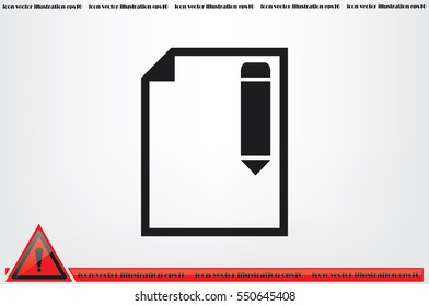 pencil paper sheet vector icon.