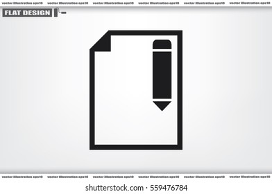 pencil paper sheet vector icon.