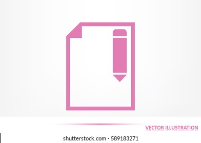 pencil paper sheet vector icon