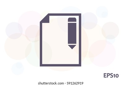 pencil paper sheet vector icon