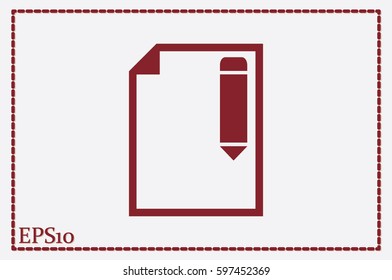 pencil paper sheet vector icon
