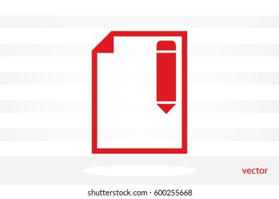 pencil paper sheet vector icon
