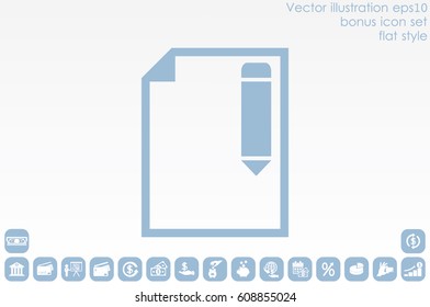 pencil paper sheet vector icon