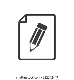 Pencil paper sheet vector icon.