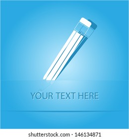 Pencil. Paper sticker as bookmark. Vector illustration. Eps10.