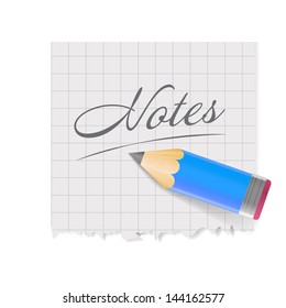 Pencil and paper Vector illustration