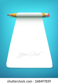 lápiz con papel - ilustración vectorial