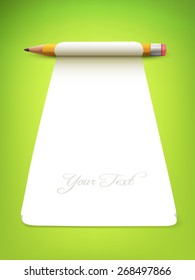 pencil with paper - vector illustration