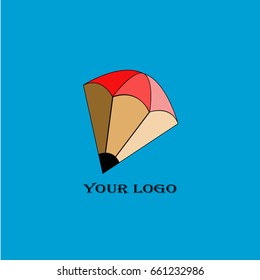 Pencil and parachute logo