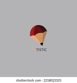 PENCIL parachute logo design and illustration