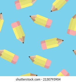 Pencil Pattern. Vector isolated seamless pattern with pencils