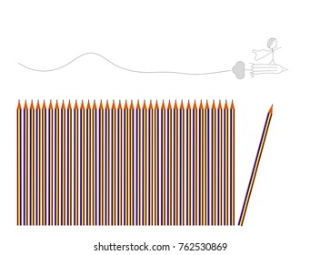 Pencil pattern with white background on illustration vector for products present