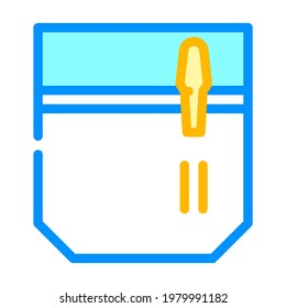 pencil and pen carrying pocket color icon vector. pencil and pen carrying pocket sign. isolated symbol illustration