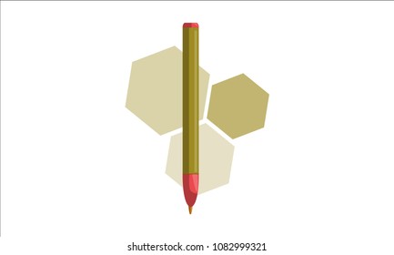 Pencil Pen Design Template Isolated Vector