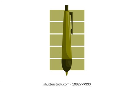 Pencil Pen Design Template Isolated Vector