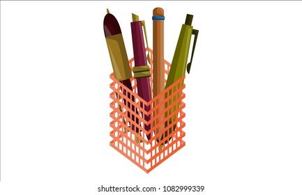 Pencil Pen Design Template Isolated Vector