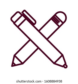 Pencil and pen design, Tool write office object instrument equipment draw art and learn theme Vector illustration