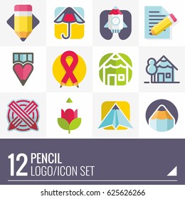 Pencil Pen Education Study Logo Vector