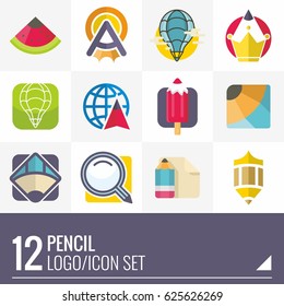 Pencil Pen Education Study Logo Vector