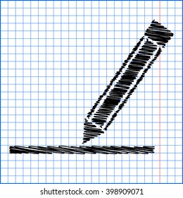 Pencil with pen effect on paper