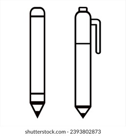 pencil and pen icon set