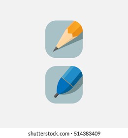 Pencil and pen icons