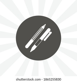icono vectorial aislado de lápiz y pluma. elemento de diseño educativo