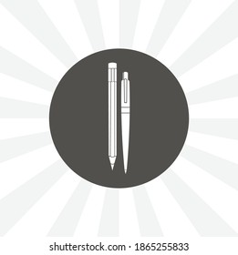 pencil and pen isolated vector icon. education design element