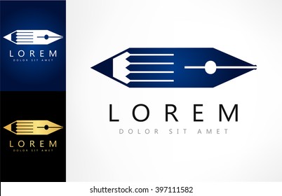 Pencil and pen logo