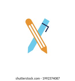 icono del vector lápiz y bolígrafo