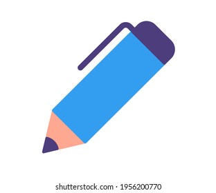 lápiz pluma escribir un solo icono aislado con estilo plano