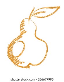 pencil picture pear  vector illustration