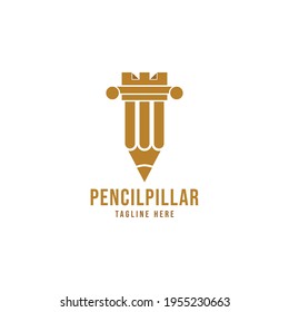 Ilustración de la plantilla de iconos del logotipo del vector de la ley del pilar del lápiz