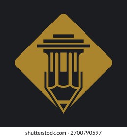 Modelo de Logotipo de Lápis e Pilar