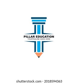 icono de ilustración vectorial del pilar de lápiz icono de la web de la plantilla de diseño educativo