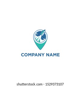 Pencil Pin Map Vector Logo Design