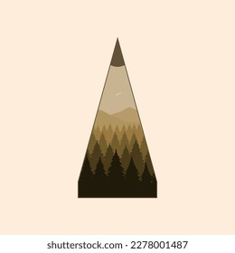 Pencil pine forest logo design
