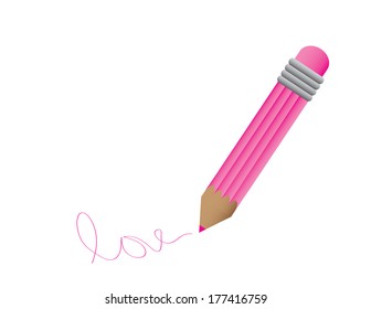 pencil with pink colour