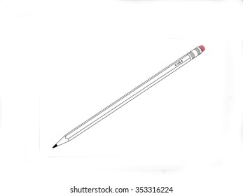 Pencil with pink rubber eraser