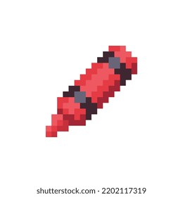 Pencil pixel art icon design for sticker, logo, web. Isolated on white background vector illustration.