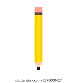Pencil pixel art icon. Isolated vector illustration. Design for logo, sticker, mobile app, website. 8-bit sprite. 8 bit pixel pencil. vector illustration. white background. isolated object