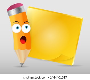 Pencil with place foe text. Vector illustration EPS10