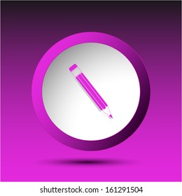 Pencil. Plastic button. Vector illustration.