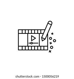 Pencil player video icon. Element of quit smoking icon