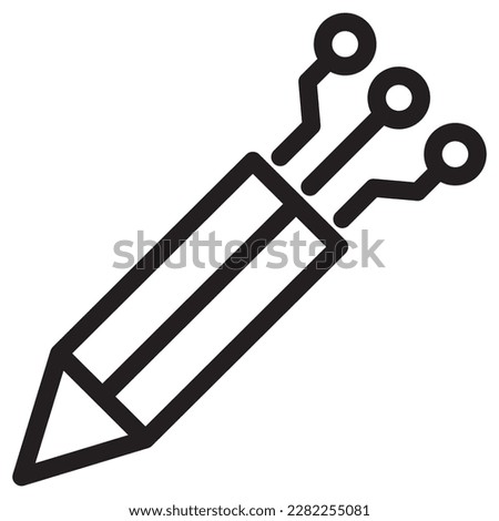 Pencil plus AI line icon