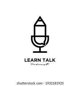 pencil podcast logo icon design