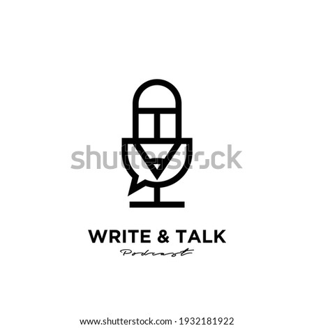 pencil podcast logo icon design