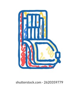 pencil pouch doodle icon sketch vector. pencil pouch sign. isolated symbol illustration